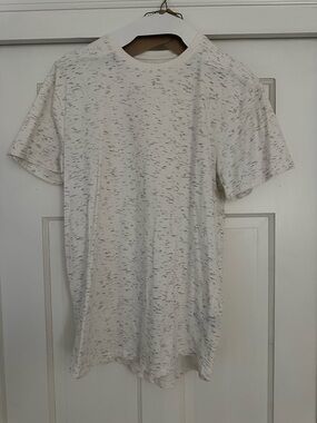 Men's White Speckled Short Sleeve Crewneck Tee